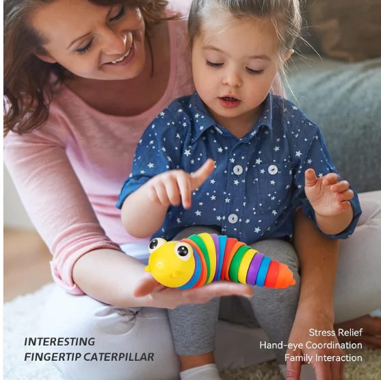Rainbow Slug Fidget Toy – Stress Relief & Sensory Play | Little Learners - Image 5