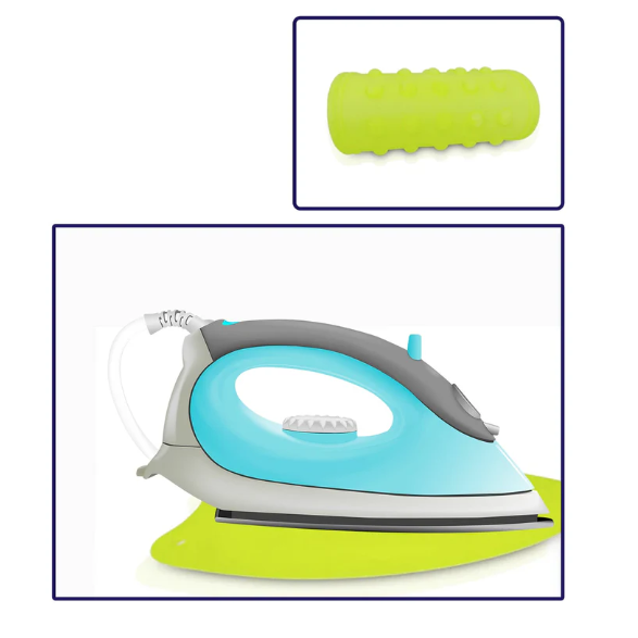 Key features Superior Heat Resistance: Withstands temperatures up to 230°C, providing an effective barrier against burns and scorch marks on garments and surfaces. Premium Food-Grade Silicone: Crafted from high-quality, flexible, and eco-friendly silicone, ensuring durability, longevity, and safe contact with various items. Non-Slip Design: The textured surface keeps your iron securely in place, preventing accidental slips and enhancing safety during use. Compact & Portable: Measuring 26.5 x 14 x 0.7 cm, it's perfectly sized for small spaces, travel, or quick touch-ups, and includes a convenient hanging hole for easy storage. Easy Maintenance: Effortlessly wipes clean with a damp cloth and is completely dishwasher safe, making post-ironing cleanup a breeze. Versatile Use: Ideal for protecting surfaces during ironing, but also perfect as a mat for hot styling tools, craft projects, or as a reliable trivet for hot dishes. Materials & care Materials: Made from high-quality, food-grade silicone, ensuring excellent heat resistance and flexibility. Care Instructions: Simply wipe clean with a damp cloth or place in the dishwasher for a thorough wash. This **Heat Resistant Silicone Iron Mat** can be easily rolled or folded for compact storage when not in use, maintaining its shape and protective qualities.