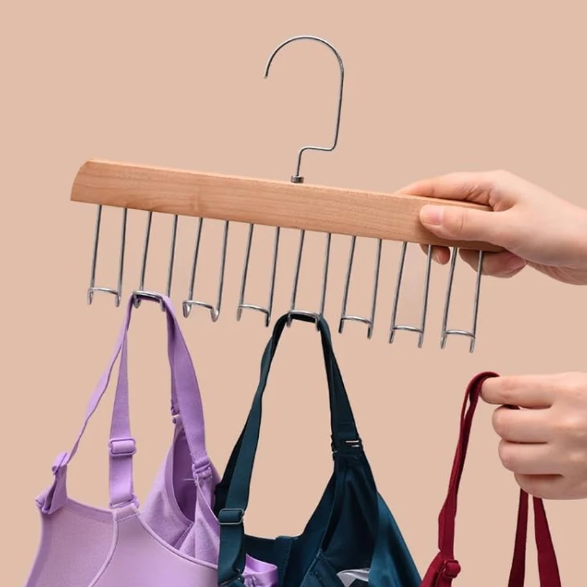 Space Saving Hanger – 8-Hook Lotus Wood Closet Organizer | Organivo