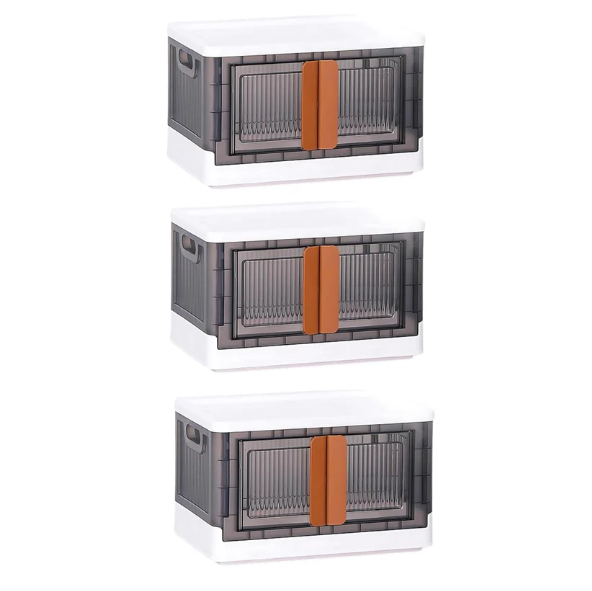Plastic Folding Wardrobe Organizer – 3-Layer Storage with Wheels