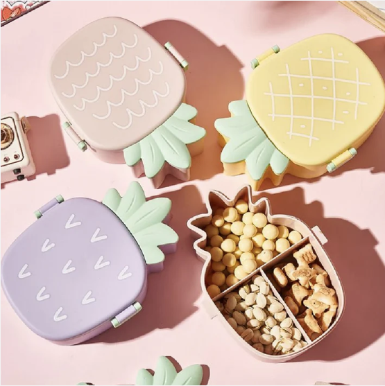 Kids Bento Lunch Box – Pineapple Design with Fork & Spoon | Lunchie Bunchie - Image 3