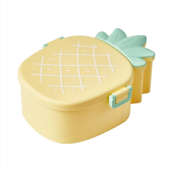 Kids Bento Lunch Box – Pineapple Design with Fork & Spoon | Lunchie Bunchie - Image 4