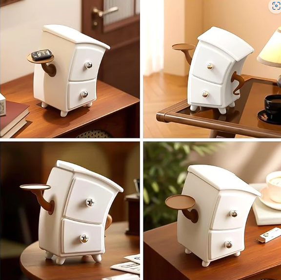 Desktop Storage Drawer Organizer – 2 Layer Compact Cabinet