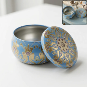 Mandala Metal Candle Container – Reusable & Vibrant Decor