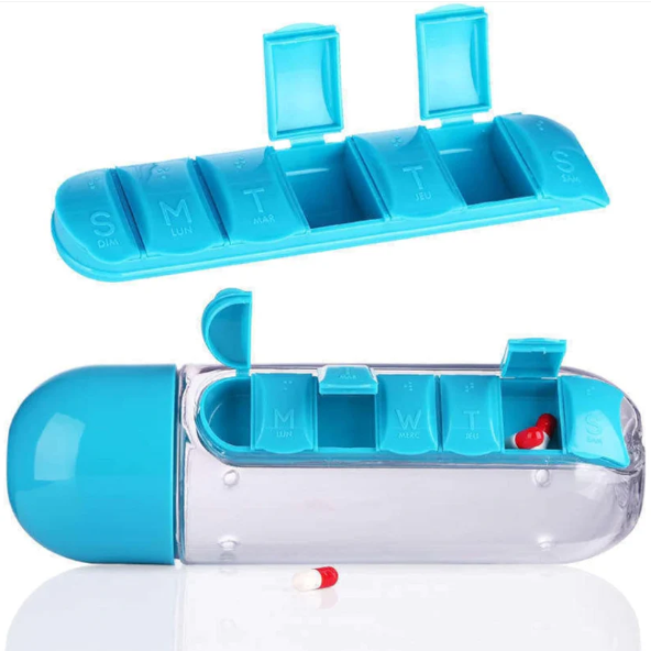 Pill Organizer Water Bottle 600ml – Travel Friendly | Own Hydrate