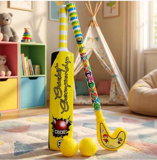 Kids Bat Ball Hockey Combo – Lightweight Plastic Sports Set | Dollamis - Image 2