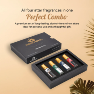 Non-Alcoholic Roll-On Attar Perfume Combo Set – Long Lasting 4 Fragrances