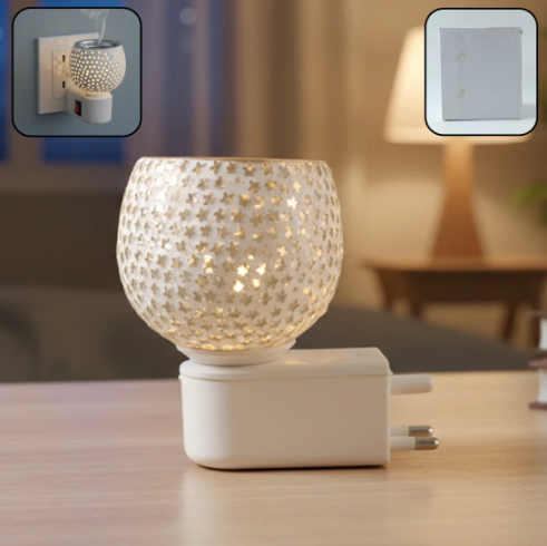 Star Cut Glass Aroma Diffuser – Elegant Plug-In Night Lamp