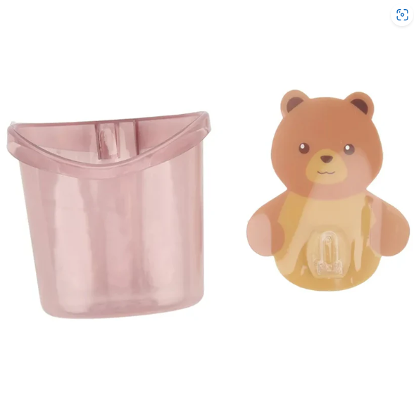 Teddy Bear Toothbrush Holder – Wall Mount, Self-Adhesive | BrushedUp