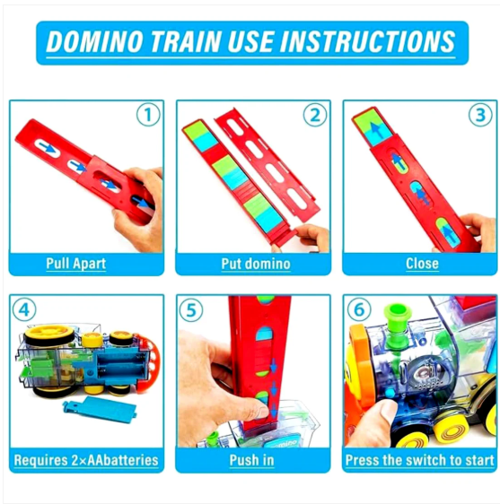 Domino Train Set – 40-Piece Automatic Block Laying Toy | Little Blocks - Image 3