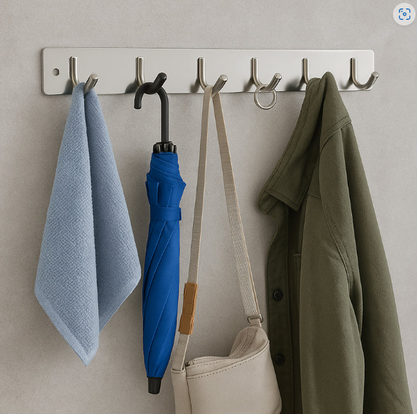 Stainless Steel Coat Rack 6-Hook – Durable & Rust-Resistant
