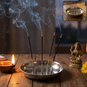 Stainless Steel Agarbatti Stand – Multi-Stick Lotus Incense Holder