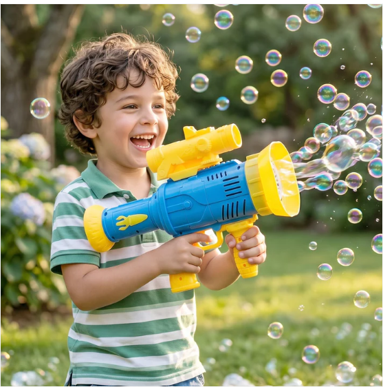 Automatic Bubble Gun – Rechargeable with Colorful Lights for Kids - Image 3