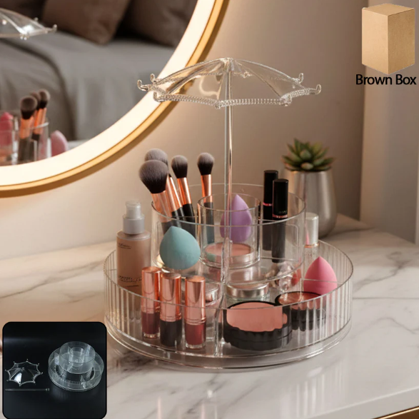 Rotating Makeup Organizer Stand – 360° Multi-Layer Vanity Storage