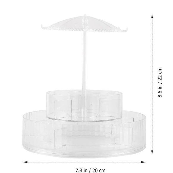 Rotating Makeup Organizer Stand – 360° Multi-Layer Vanity Storage