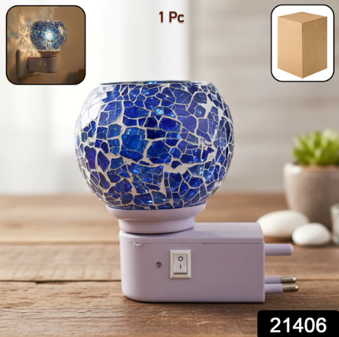 Mosaic Glass Night Lamp – Decorative Warm Glow Plug-in Light