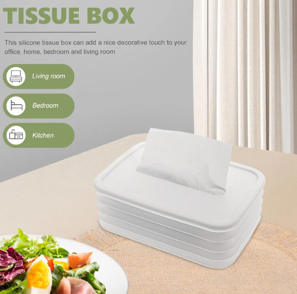 Silicone Tissue Holder – Foldable & Stylish for Home & Office