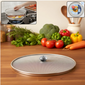 Stainless Steel Food Net Cover – 8 Inch Fine Mesh Splatter Guard