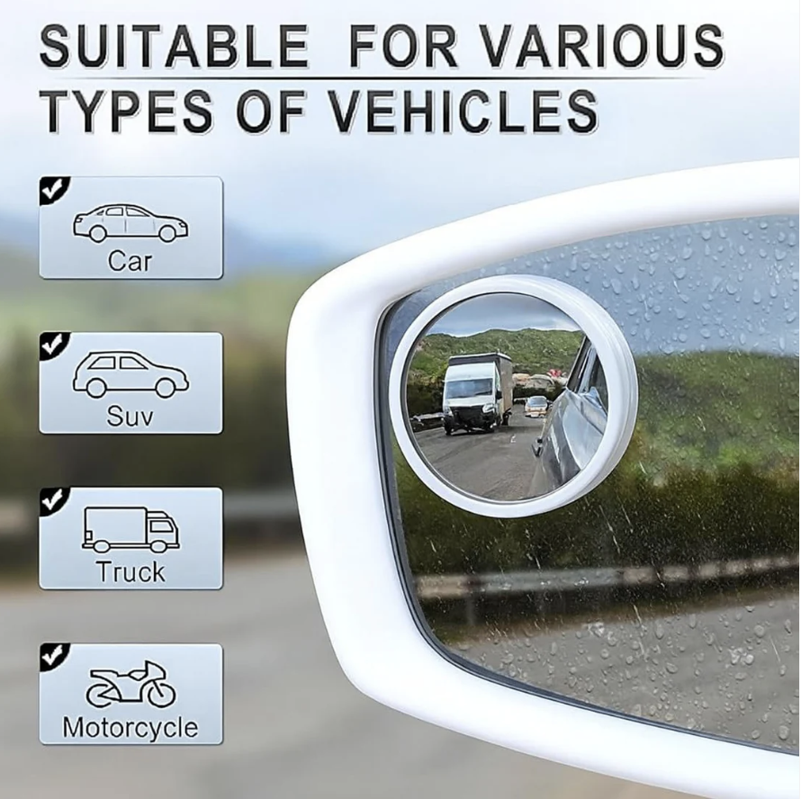 Blind Spot Mirrors for Car – Easy Stick-On Attachment for Safer Driving - Image 3