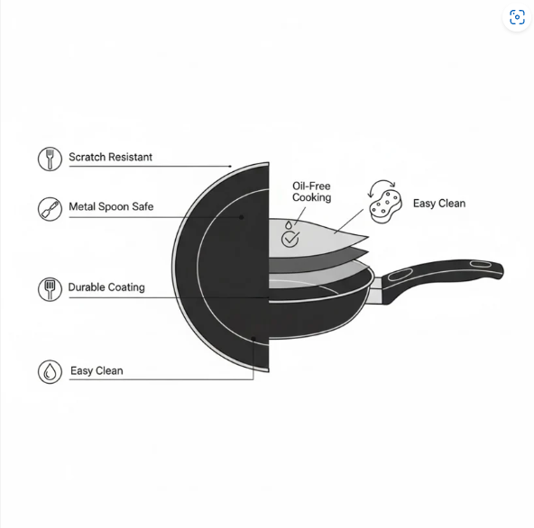 Tadka Fry Pan – 14" Hard Anodized Nonstick | FirePot