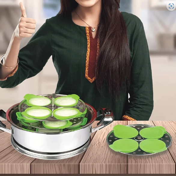 Silicone Idli Maker Cups – Non-Stick Food-Grade Moulds (4 Pcs)