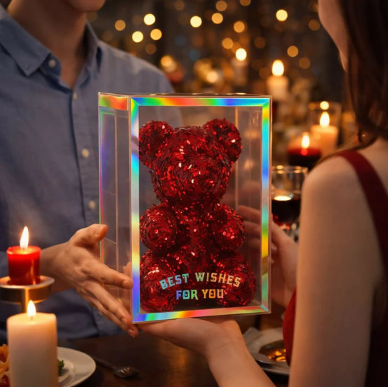 Red Glitter Teddy Bear – Perfect Gift for Special Occasions