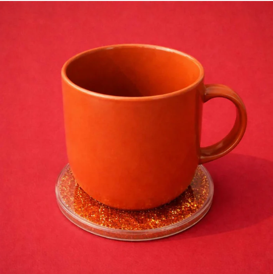 Resin Cup Lid and Coaster Set – Stylish Glitter Design & Multi-Use by WGM - Image 2