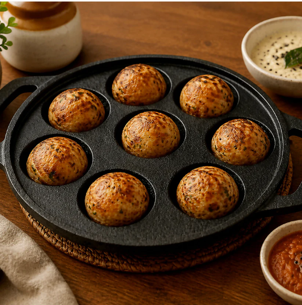Cast Iron Appam Patra – Perfect for Traditional Indian Snacks