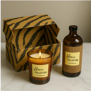 Sandalwood Scented Candle & Diffuser – Relaxing Aromatherapy Gift Set