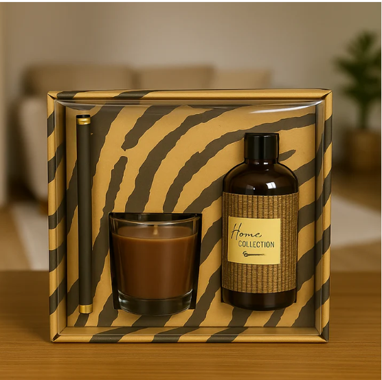 Sandalwood Scented Candle & Diffuser – Relaxing Aromatherapy Gift Set - Image 3