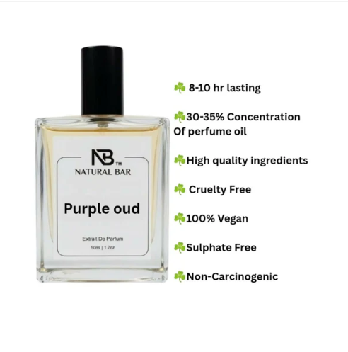 Purple Oud Perfume – Warm Spicy Citrus Scent, Long-Lasting 50 ml