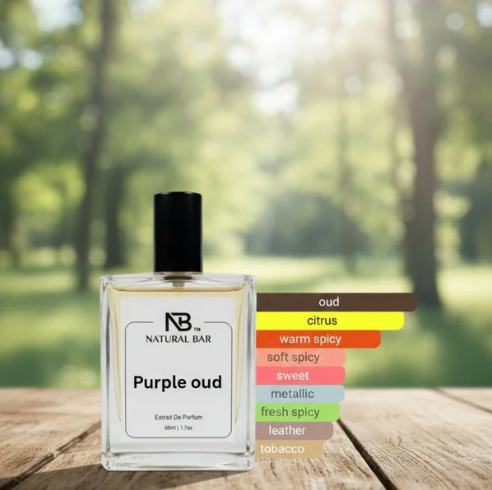 Purple Oud Perfume – Warm Spicy Citrus Scent, Long-Lasting 50 ml