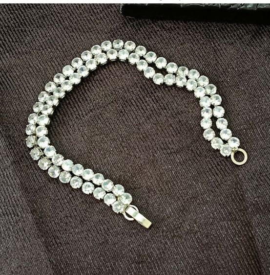 Ad Stone Double Line Silver Plated Bracelet – Elegant Sparkle - Image 4