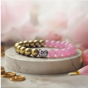Dual-Tone Pink Gold Beaded Bracelet – Elegant & Comfortable Fit