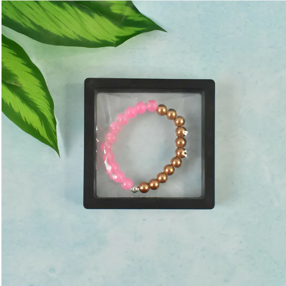 Dual-Tone Pink Gold Beaded Bracelet – Elegant & Comfortable Fit - Image 5