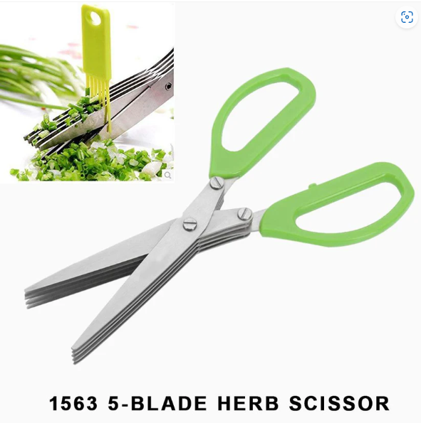 5-Blade Herb Scissors – Stainless Steel Kitchen Cutter | Quickslice