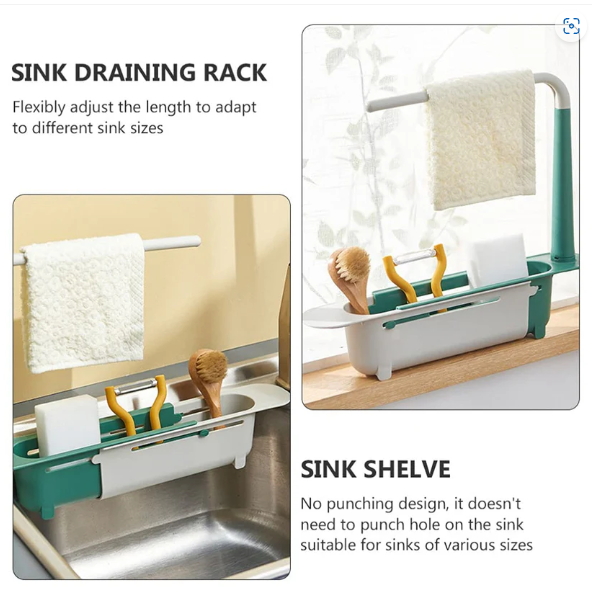 Expandable Dish Drying Rack – Adjustable Sink Organizer | CookAura