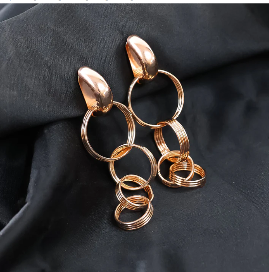 Gold Drop Earrings – Elegant & Lightweight Design - Image 2