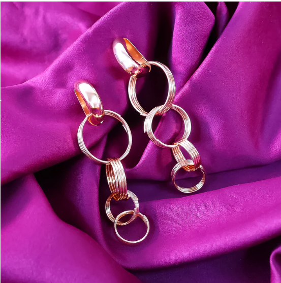 Gold Drop Earrings – Elegant & Lightweight Design - Image 4