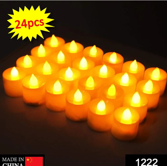 LED Tealight Candles – White 24 Pcs for Diwali Decor | Indo Glow - Image 2