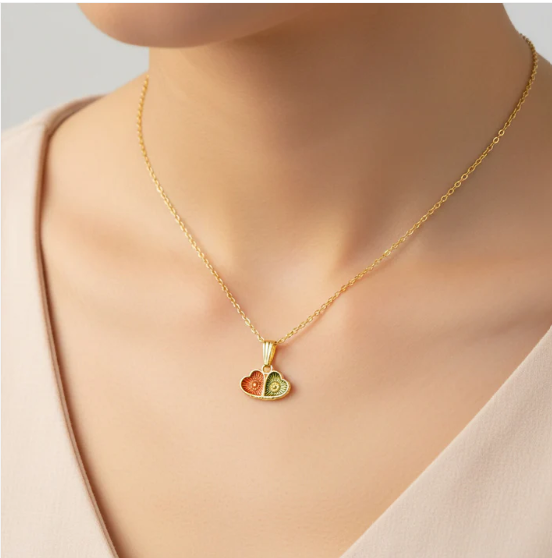 Dual Heart Pendant Necklace – Elegant Design for Women - Image 2