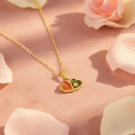 Dual Heart Pendant Necklace – Elegant Design for Women - Image 3