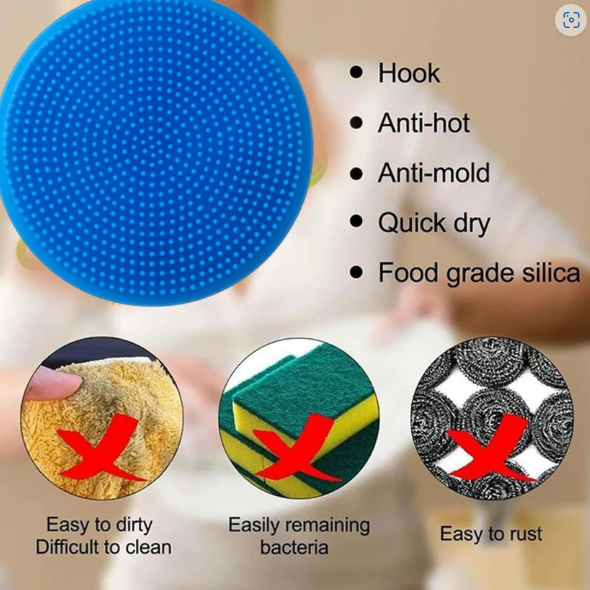 Silicone Dish Scrubber – Mildew-Free & Non-Stick | Velvet Wipe