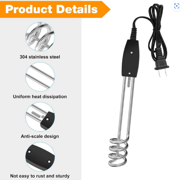 Immersion Water Heater – Portable 1000W for Fast Heating | Bathora