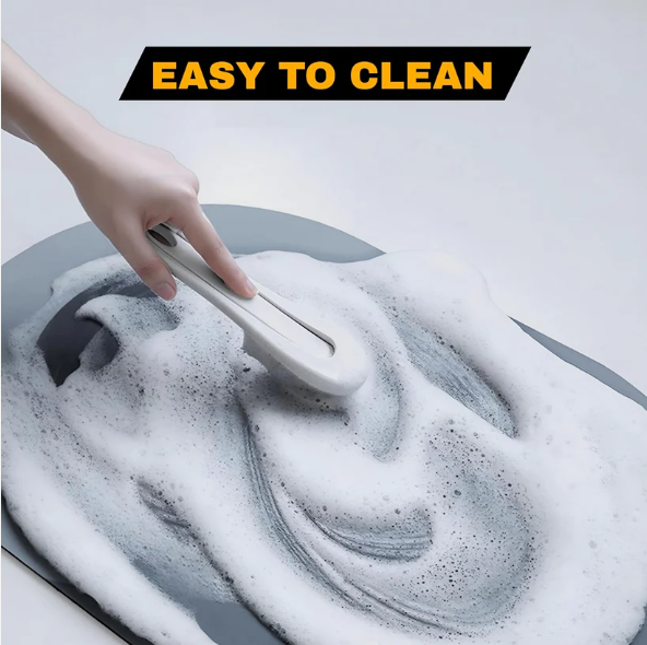 Non-Slip Oval Bath Mat – Super Absorbent Soft Velvet Surface