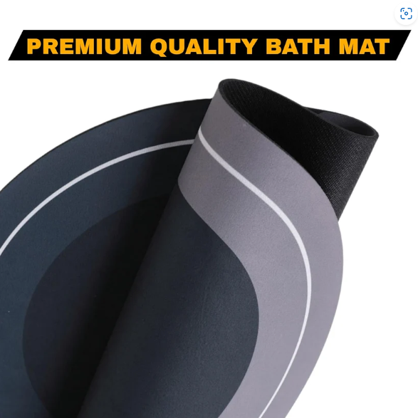 Non-Slip Oval Bath Mat – Super Absorbent Soft Velvet Surface