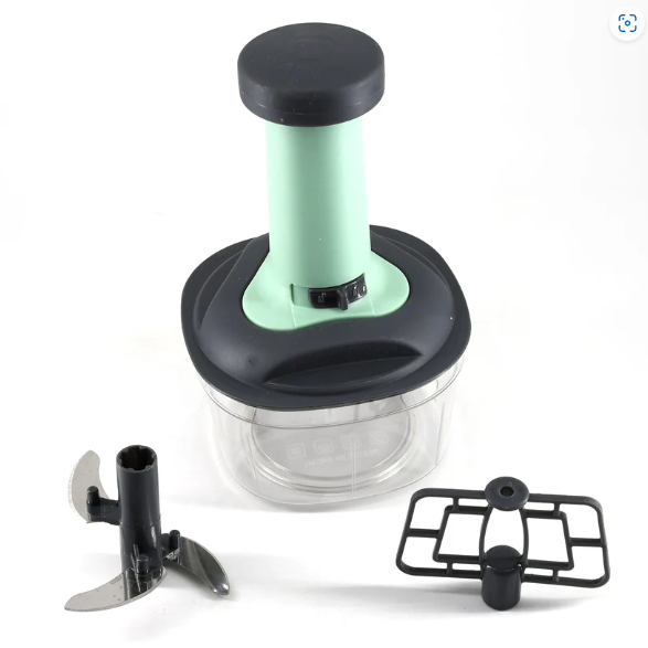 Manual Food Chopper – 3-Blade Hand Push Vegetable Cutter | Quickslice