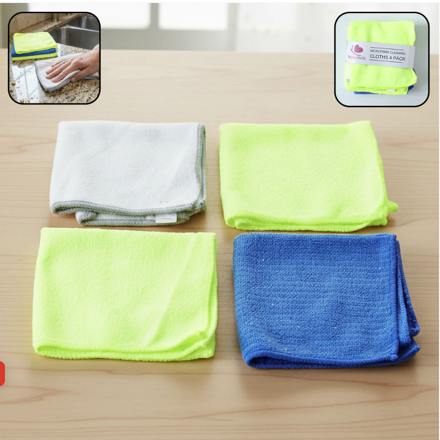 Microfiber Cleaning Cloths – Soft, Absorbent & Reusable for Streak-Free Surfaces