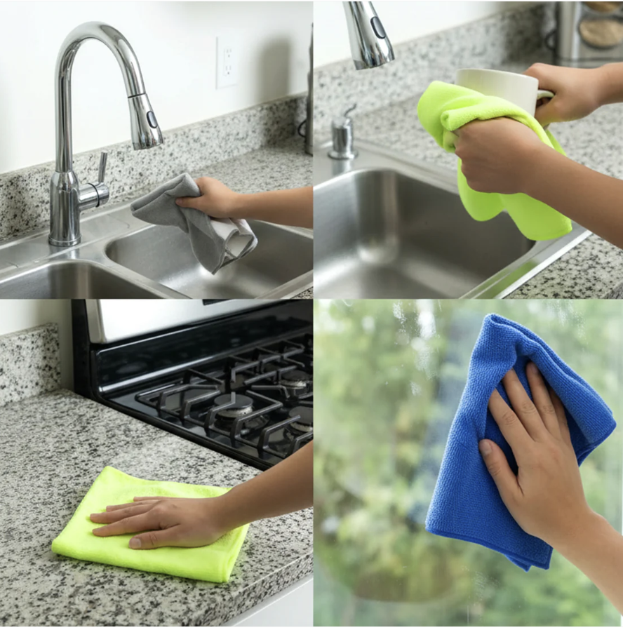 Microfiber Cleaning Cloths – Soft, Absorbent & Reusable for Streak-Free Surfaces