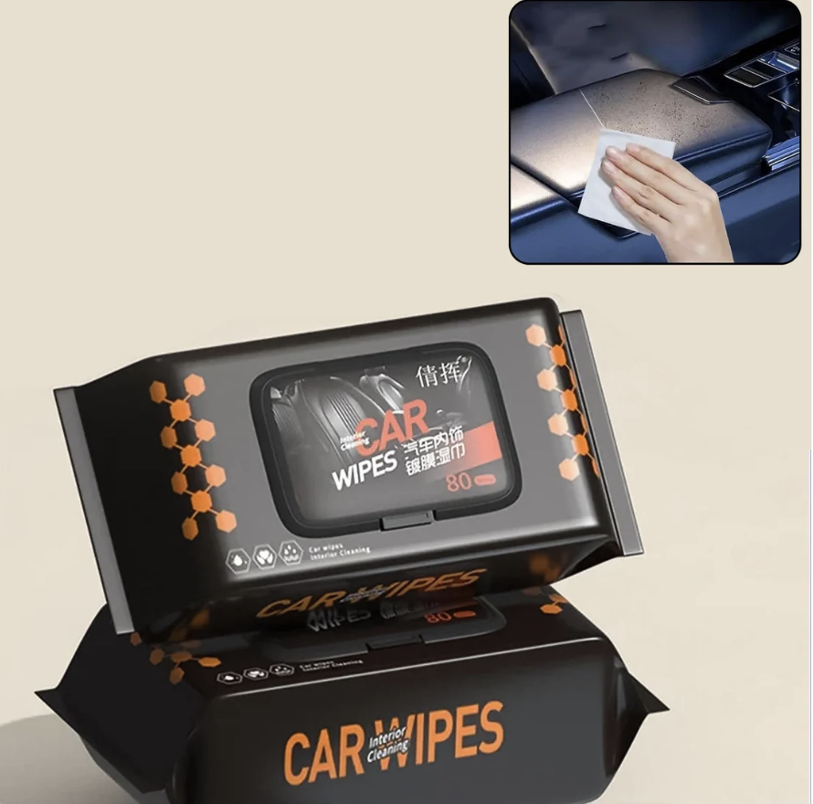 Car Cleaning Wipes – Dashboard & Interior Polish (80 Pcs) | Velvet Wheels